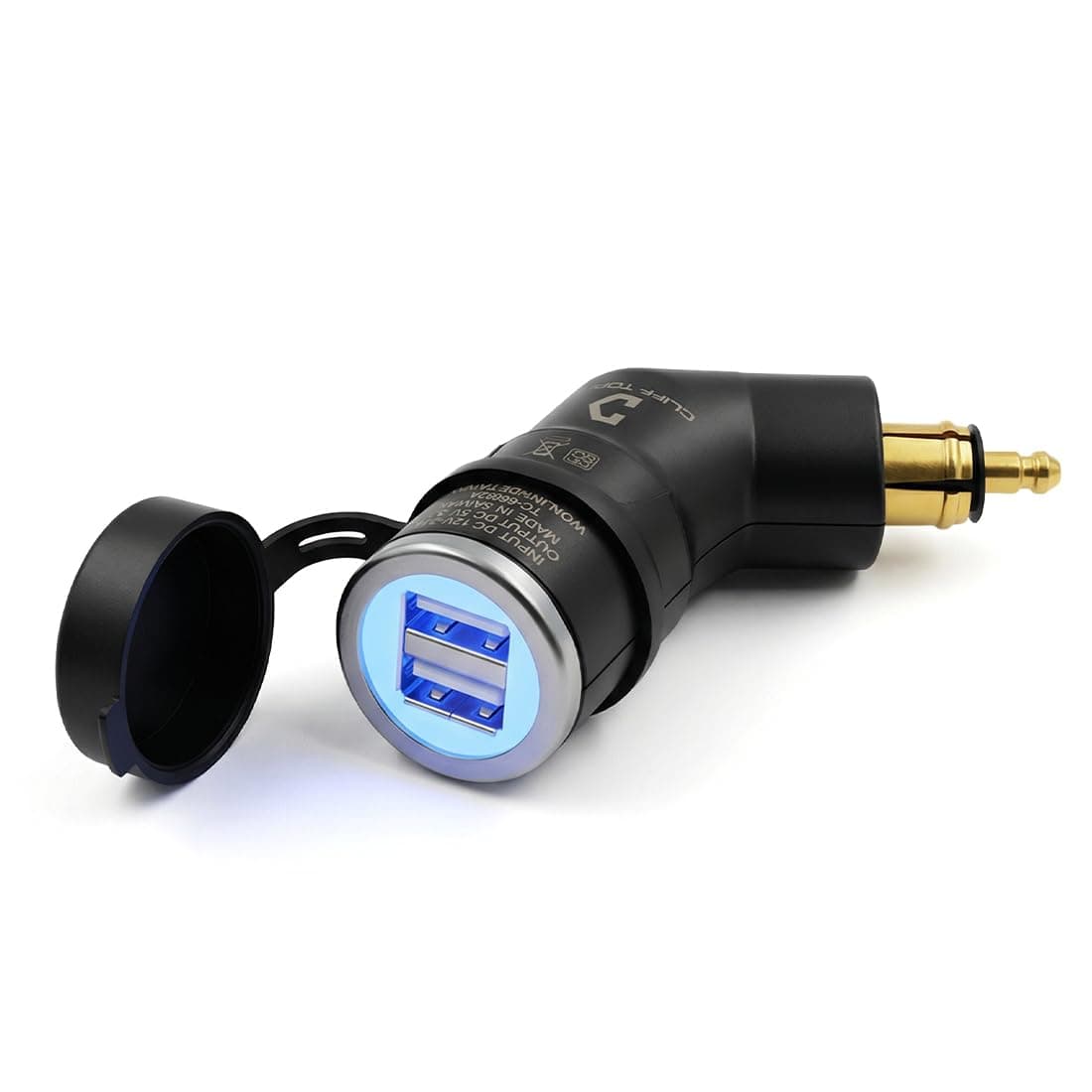 Cliff Top Motorcycle DIN USB Charger 3.3 Amp Motorcycle Power Adapter with DIN Hella Plug Compatible with BMW Triumph Tiger Ducati Motorcycle