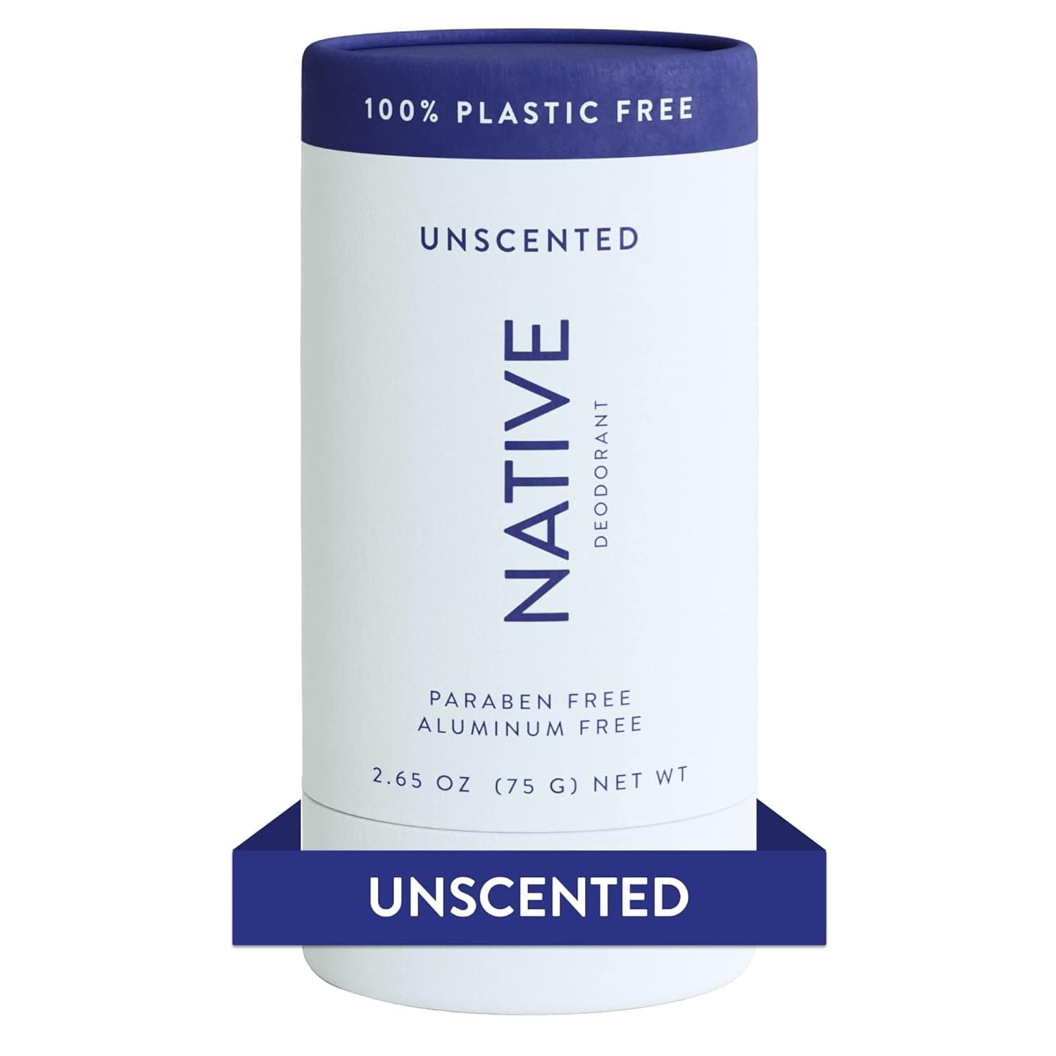 Native Plastic Free Deodorant Contains Naturally Derived Ingredients, 72 Hour Odor Control | Deodorant for Women and Men, Aluminum Free with Baking Soda, Coconut Oil and Shea Butter | Unscented