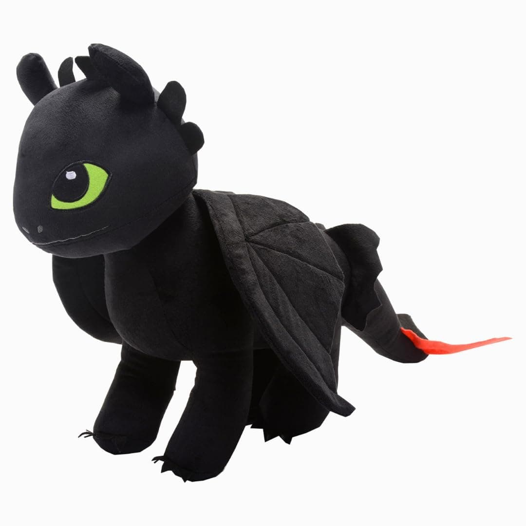 Kids Bedding Super Soft Plush Cuddle Pillow Buddy, One Size, How To Train Your Dragon Toothless, Black
