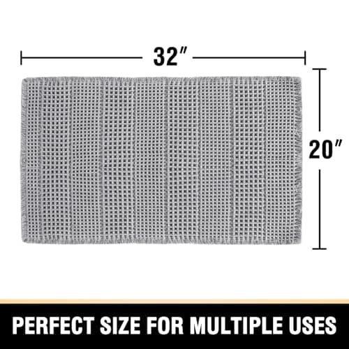 Upgraded Waffle Bath Mat Super Absorbent Non Slip Bath Rugs for Beside Tub, 20" x 32", Dove