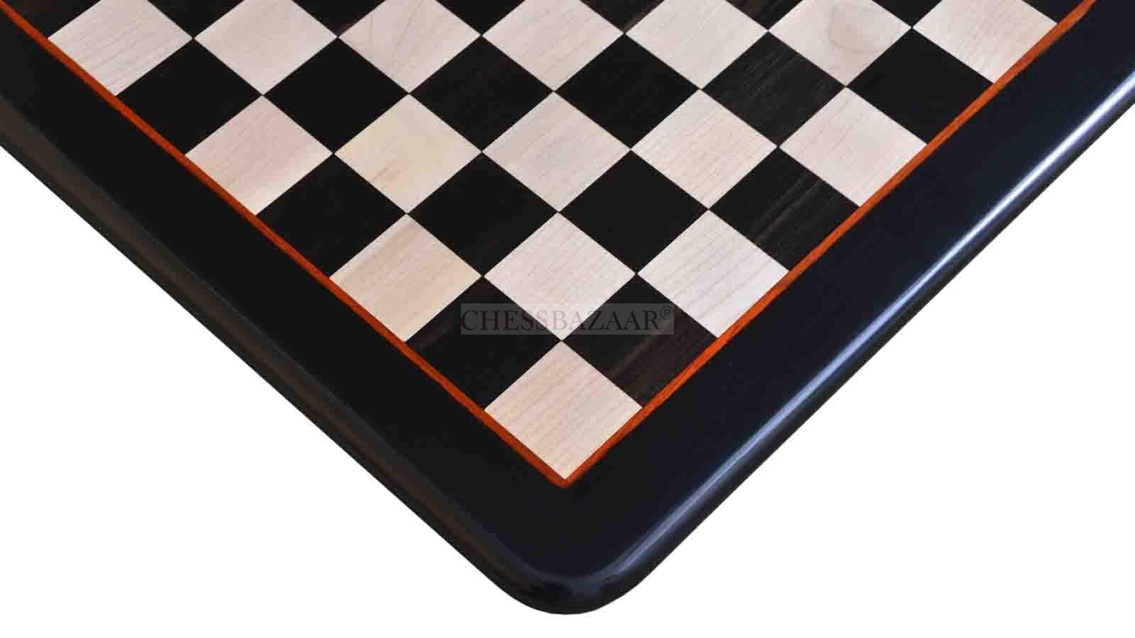 Chessbazaar18" Premium Quality Handcrafted Unique Flat Chess Board Only | Professional Wooden Tournament Chess Board Made with Genuine Ebony Wood | Portable Chess Board for Beginners, Kids, Adults