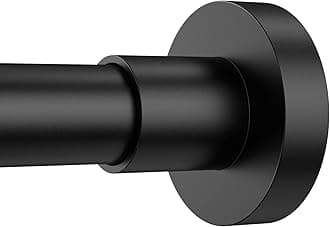 EBOATOP Shower Curtain Rod Tension - Never Rust No Drill Non-Slip Spring Tension Shower Rod, 43-73 inches Stainless Steel, Matte Black