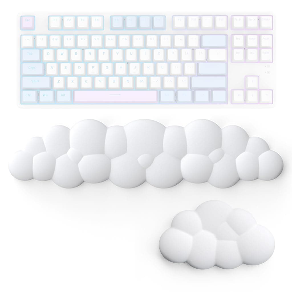 Desktop Computer Typing Wrist Rest Combo Keyboard Wrist Rest Fatigue Relief Arm Rest for Typing Non-Slip Base Wrist Rest Ergonomic Design Memory Foam PU Wrist for Typing, Gaming, 2pcs