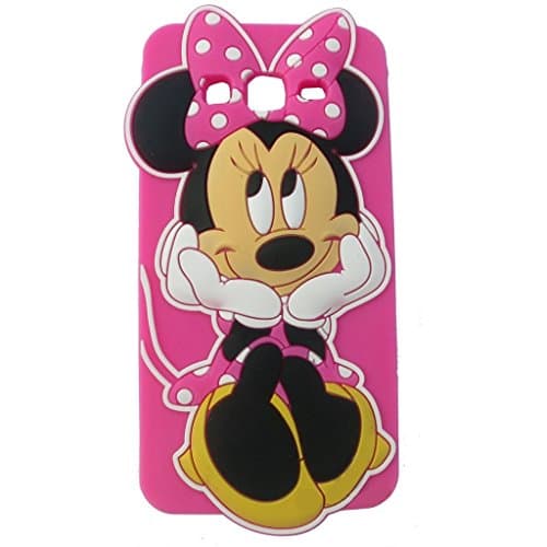 J7 Case,Galaxy J7 Case,Samsung J7 Case, KY 3D Cute Sit Minnie Mouse Silicone Soft Back Case Cover for Samsung Galaxy J7 SM-J700 (Rose Red)