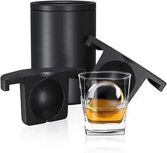 TINANA Clear Ice Ball Maker - 2.5" Sphere Ice Cube Tray for Whiskey, Cocktails & Bourbon - Large Crystal Maker - Gifts for Men