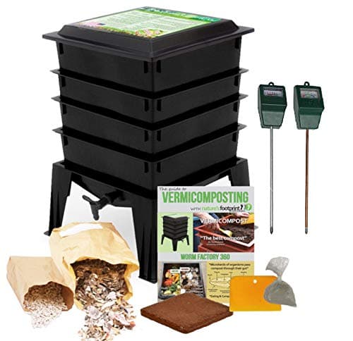The Squirm Firm Worm Factory 360 Composting Bin Moisture And pH Testing Meter Worm Farm Kit Black