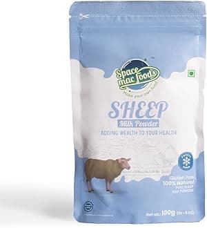 - Spacemac Foods Freeze Dried sheep milk Powder, Pasture Grazed, Whole A-Grade Non GMO Shelf Stable Milk Powder, 100gm