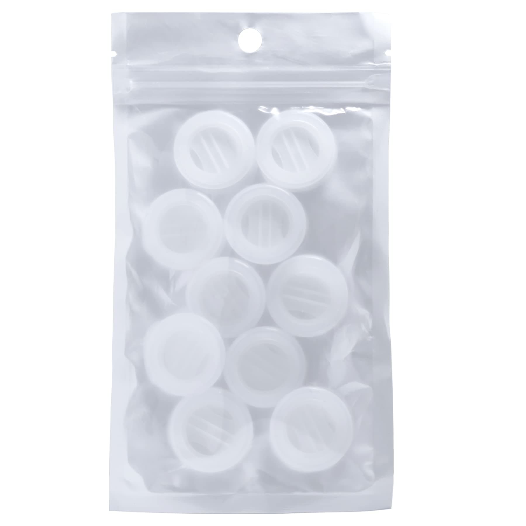 HAIOOU CO2 Filter Valves for Coffee Canister, Replacement CO2 Releasing Valves for Coffee Containers, Set of 10 Replacement Filters(10 Valves + 10 Rubber Rings) - Translucent