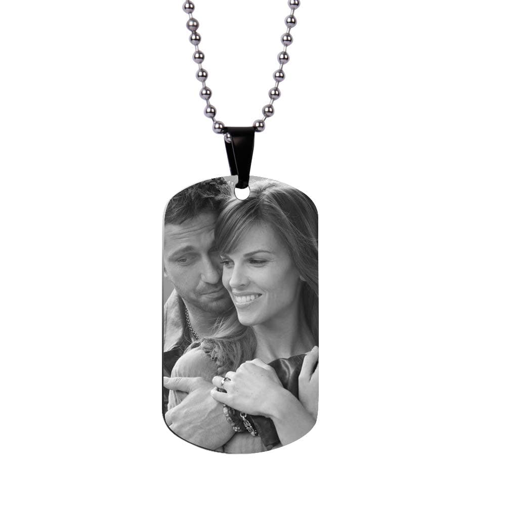 OYEFLY Personalized Custom Name Picture Photo Dog Tag Customized Couples Necklace For Men