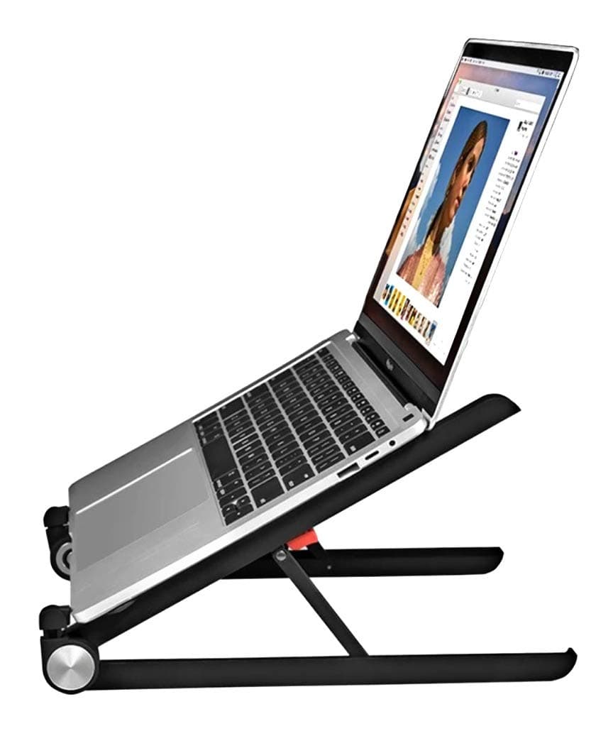 Live Tech Apex Laptop/Tablet Stand, Universal Lightweight Adjustable Stainless Steel and Nylon Made Laptop Stand, Foldable Portable Desktop Tray with Dell, Acer, MacBook, HP and 10”-18” Devices
