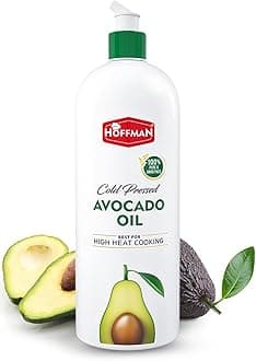 HOFFMAN Cold Pressed Avocado Oil for Cooking | 100% Pure & Unrefined | Ideal for Frying, Roasting & Sauteing | Neutral Taste (500 ml)