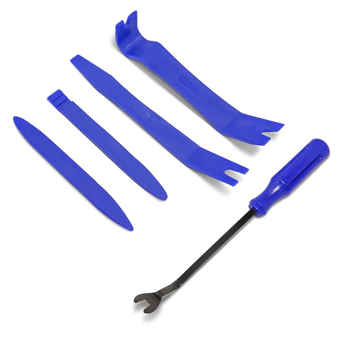 5PCS Auto Trim Removal Tool Kit, Car Interior Door Panel Clip Fastener Removal Set, No Scratch and No Marring Plastic Pry Tool Kit for Vehicle Dash Radio Audio Installer (Blue)