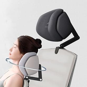 Headrest Attachment for Office Chair, Attachable Chair Head Rest, Desk Chair Neck Support, Elastic Sponge Head Pillow Adjustable Height and Angle (Upgraded Version(Black))