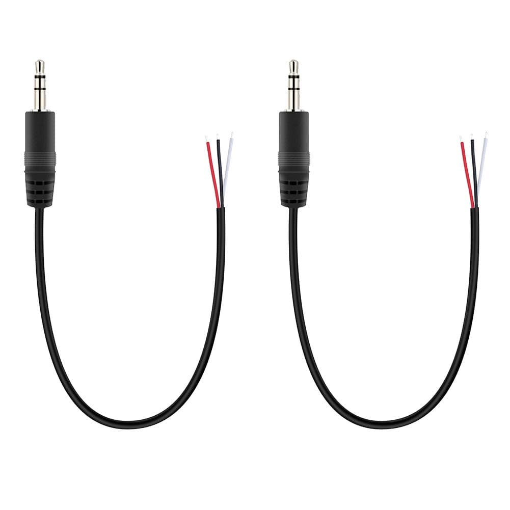 Fancasee 2-Pack 3.5mm 1/8" to Speaker Wire TRS Stereo Male Plug to Bare Wire Pigtail 3.5mm Jack Connector Adapter Repair Audio Cable for Speaker Headphone Headset Earphone
