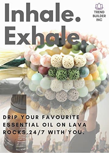 New Natural Lava Rock Stone Essential Oil Diffuser Tassel Bracelets for Aromatherapy | FIRST AID rescue aroma bracelet kit | Distance Friendship Mala Tibetan String Prayer Beads | 20 OPTIONS | Gift Bo
