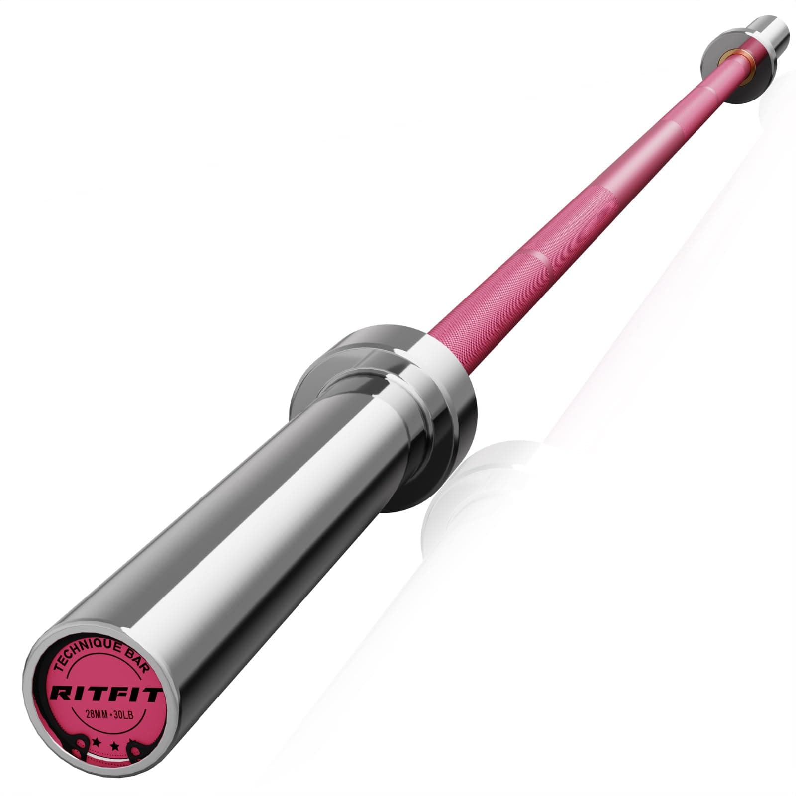 RITFIT Olympic Barbell 4ft/4.8ft/6ft - 2 Inch Weight Bar for Strength Training, Weightlifting, Squat, Deadlift, Bench Press, Curl, Overhead Press - 350lbs/500lbs Capacity