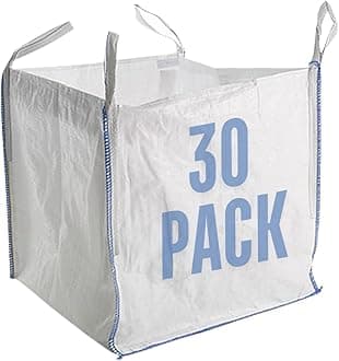 New FIBC Bulk Bag Builders Garden Waste Heavy Duty Industrial polypropylene Material 1 Tonne TON Jumbo Bags Storage Sack Various Quantity (30)