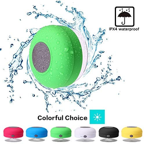 Mini Shower Speaker, Retround Portable Wireless Bluetooth Speakers with Enhanced Bass, Built-in Mic, SD Card Slot Rechargeable Water Resistance for iPhone Android Smartphone