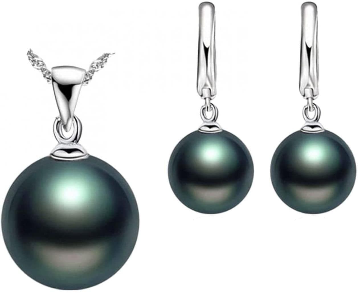 GenericPearl Earrings Wave Chain Tassel Pearl Stud Necklace Set Sterling Silver Artificial Pearls Bridal Pendant Necklace Wedding Jewelry Sets,Y0228 Useful and practical