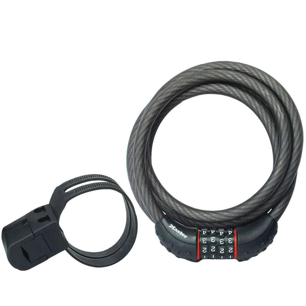 Master Lock Cable Lock, Set Your Own Combination Bike Lock, 6 ft. Long, Black, 8122D