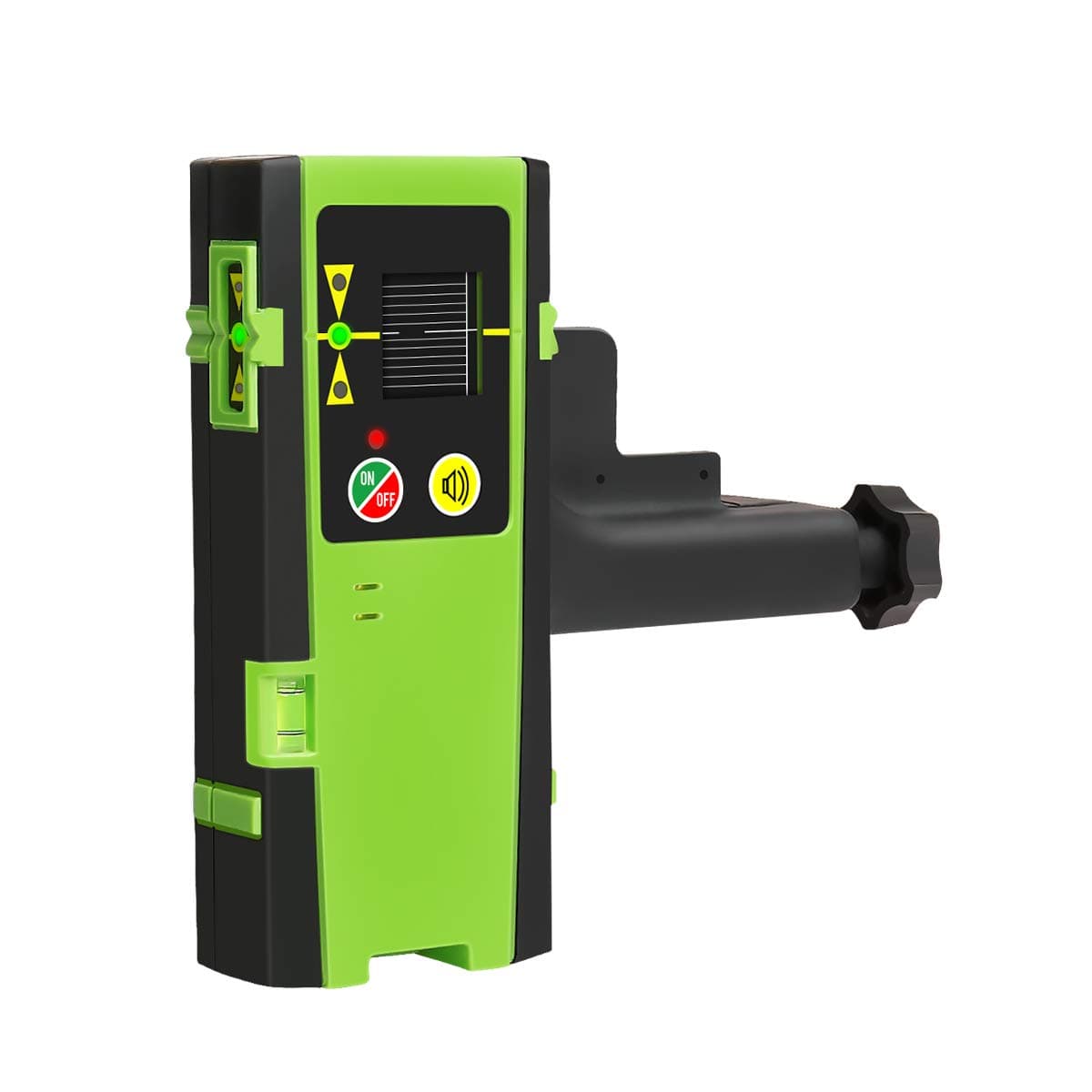 LR-6RG Laser Detector only for Huepar Laser Level with pulse mode, Digital Laser Receiver detect Line Lasers Up to 60m/196ft for Red&Green Laser Beams, Three-Sided LED Display, Clamp Included