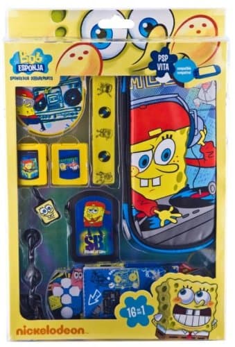 Indeca PSP/PS Vita Combination Pack – Spongebob Accessory for PC Game (Blue, Yellow, Wired)