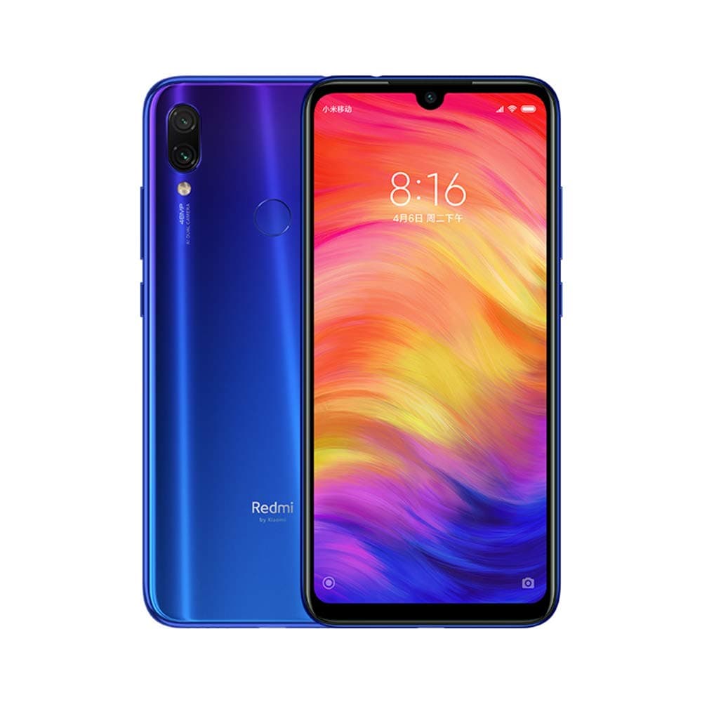 EdwayBuy Xiaomi Redmi Note 7 Smartphones with Full Screen Display and 4GB RAM + 64GB ROM (Snapdragon 660 flagship Octa-core processor) 13MP Front and 48MP+5MP Dual Rear Camera Phone 6.3'' Inch Blue