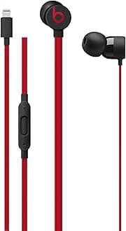 Beats urBeats3 Earphones with Lightning Connector- The Decade Collection - Black-Red (Renewed)