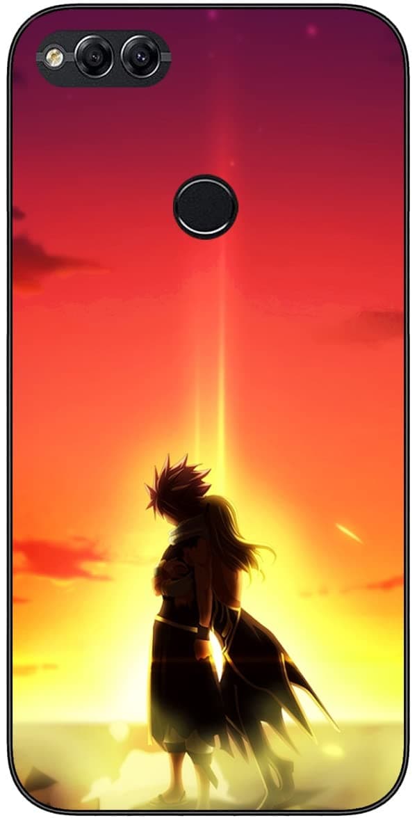 Compatible with Huawei Honor 7X case Fairy Anime with Tail 260 Anime Soft TPU Rubber Protection Cover Phone Cace Black