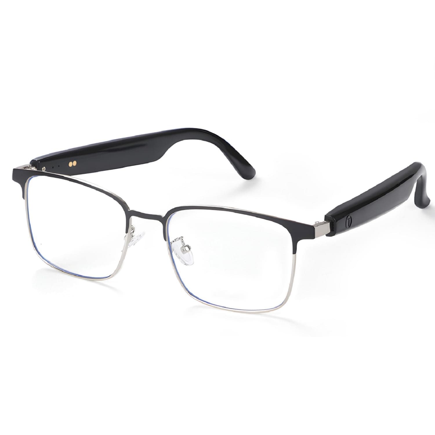 Smart Bluetooth Glasses, Blue Light Glasses for Women Men, Remote Shooting, Open Ear Sound Mic & Speakers, Magnetic Charging, Color-Changing Polarized Sunglasses Lenses, Voice Assistant（GS06S-2)