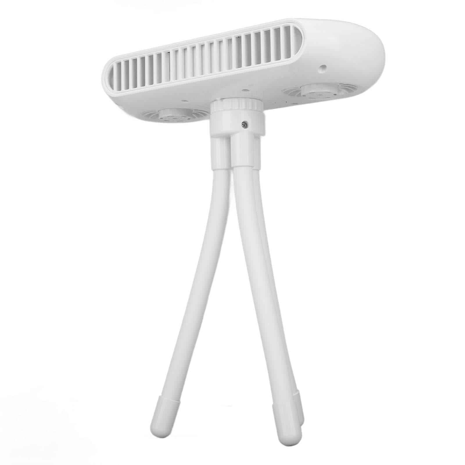 Rechargeable Octopus Fan, Double Turbine Octopus Fan Bendable 4 Wind Speeds DC5V for Desktop (White)