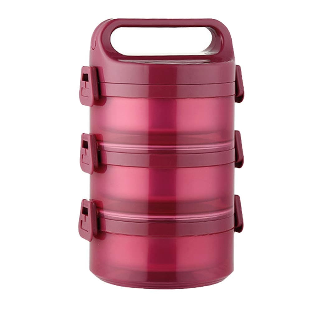 Yardwe Kids Bento Box Stackable, Stainless Steel Thermal Compartment 3-Tier Insulated Bento Box Portable Food Storage Container for School Office Camping (Purple) Portable Heater