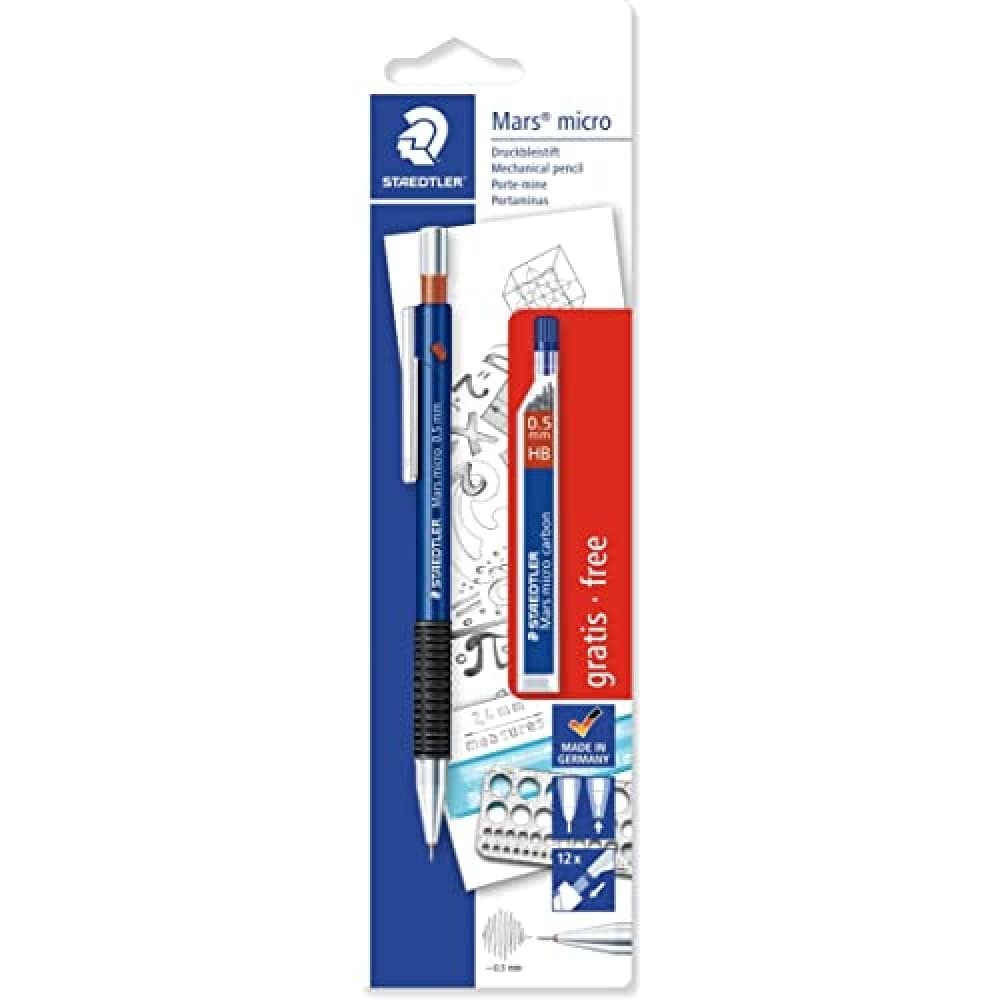 Mars Micro 775 0.5 mm Mechanical Pencil with 1 Pack Lead Tube (Multicolor)