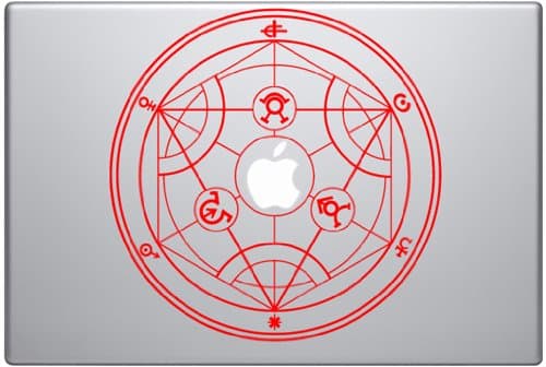 FMA Human Transmutation Circle - Red Decal for Macbook and Laptops