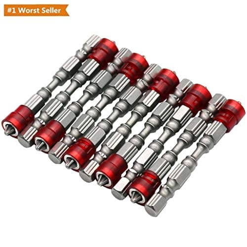 ⭐⭐⭐⭐⭐-5Pc 65mm Anti-Slip Electric Hex Magnetic Screwdriver S2 PH2 Single Head Bit Tool (B)