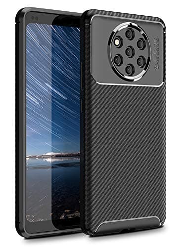 Slinco Nokia 9 PureView Case, Nokia 9 Pure View Case Flexible Soft TPU Slim Light Rugged Durable Armor Snugly Fit Case for Nokia 9 PureView (Black, Nokia 9 PureView)