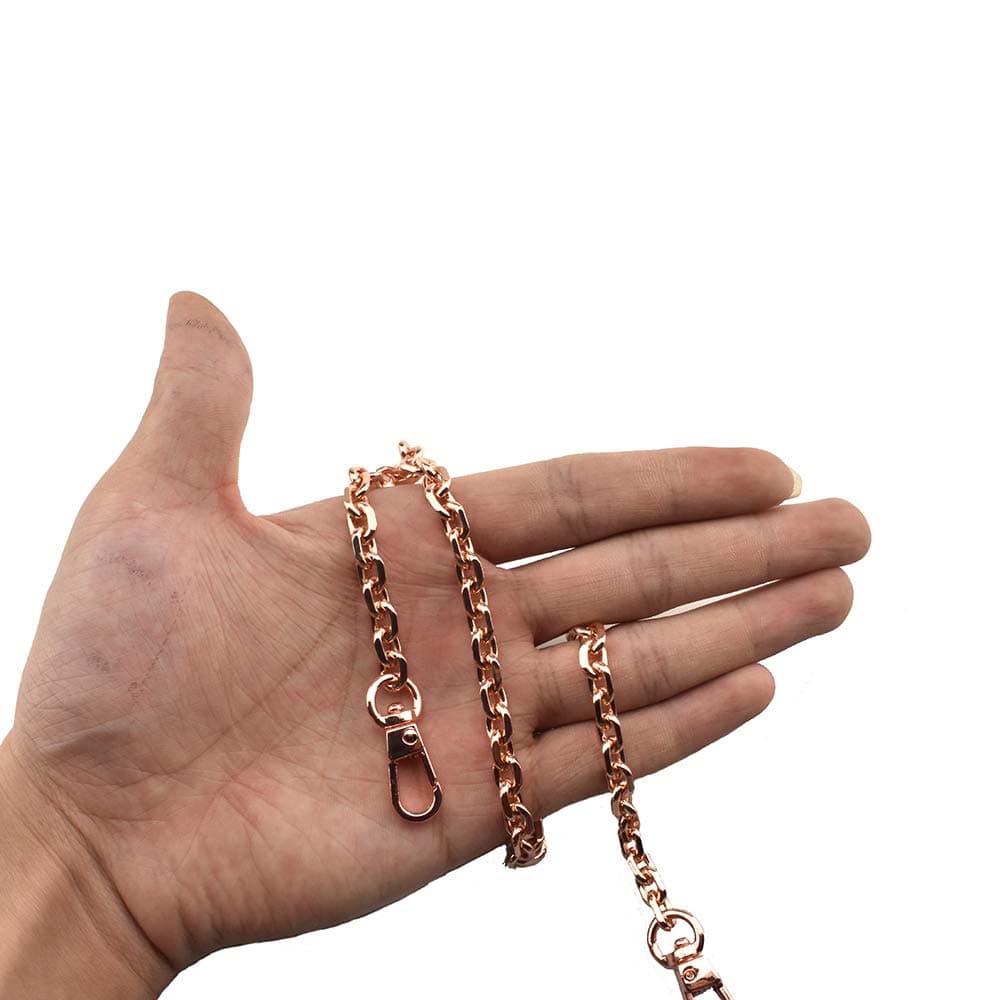 HAHIYO Mini Pochette Purse Chain Strap Thin Wide 6mm for LV Length 15.7 Inches Thick 2mm Rose Gold for Handbag Wallet Clutch Comfortable Flat Metal Strap 1 Pack