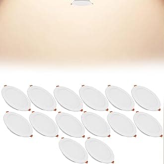 18W LED Recessed Ceiling Spotlights, 4000K Neutral White Ultra Slim Panel Light, Cut Φ150-160mm, AC110-240V Round Downlights for Living Room Office, 14 Pack