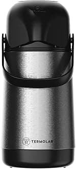 TermolarLUMINA PUMP GLASS VACCUM FLASK AIRPOT, Heavy Duty and , Easy to pour and easy to clean Spout, Thermal Insulation, For Indoor and Outdoor Use SILVER 500ML