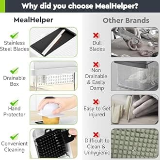 12-in-1 Vegetable Chopper, 7 Blade Veggie Chopper, Practical Food Chopper with Container, Cheese Grater, Home Essentials & Kitchen Gadgets(Black/White)