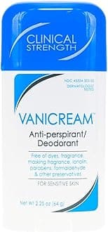 Vanicream Anti-Perspirant/Deodorant for sensitive skin - clinical strength, 24-hour protection - fragrance free, preservative free - dermatologist tested - 2.25 ounce (Pack of 2)