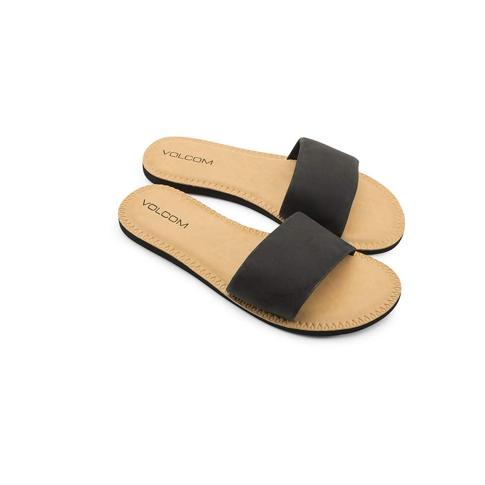 Women's Simple Synthetic Leather Strap Slide Sandal