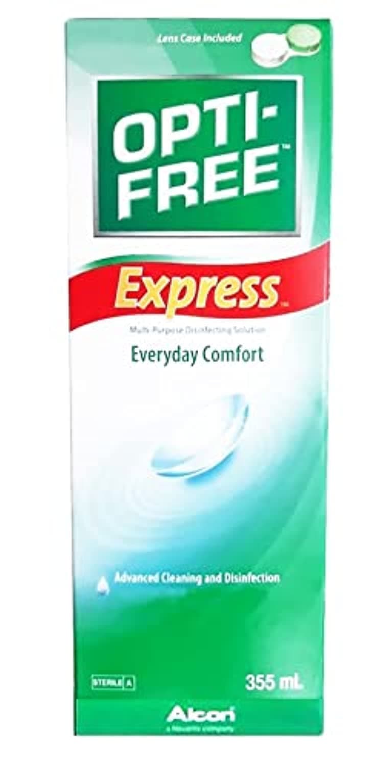 OPTI-FREEALCON Express Lasting Comfort No Rub Multi-purpose Disinfecting Solution (355ml)