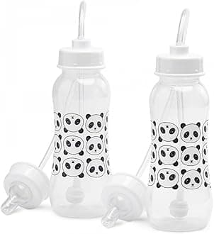 Hands-Free Baby Bottle - Anti-Colic Self Feeding Baby Bottle System 9 oz (2 Pack - Panda)