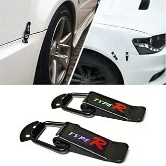 AutoBizarre Car Bumper Security Hook Lock Clips Kit Quick Release Fasteners Type R Bumper Clips for Car Bumpers, Fenders, Trunk and Hatch Lids Compatible with All Cars (Set of 2)