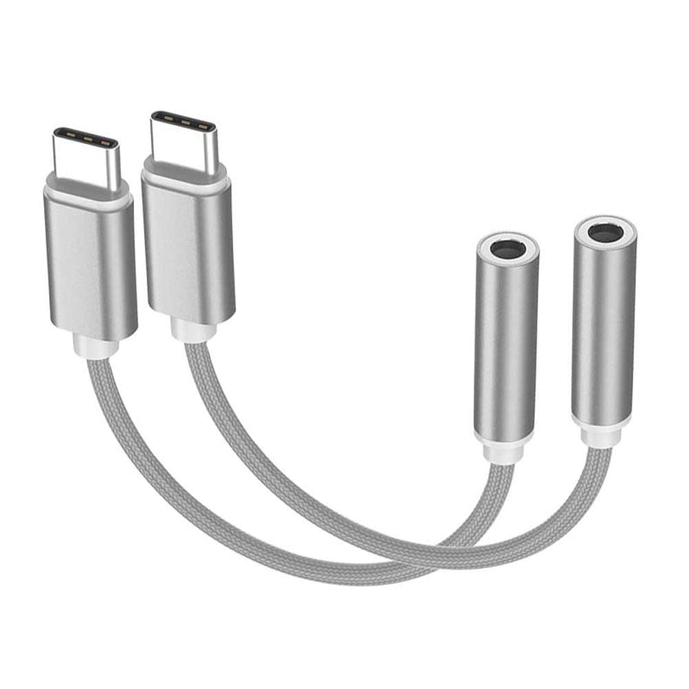 AD ADTRIP Type C to 3.5mm Headphone Audio Adapter Headphone Adapter Type C Earphone Aux Adapter for Huawei Mate 20 Pro/ P20 Pro, Moto Z, Xiaomi Mi 8, Oneplus 6t, oneplus 7 pro, 2-Pack