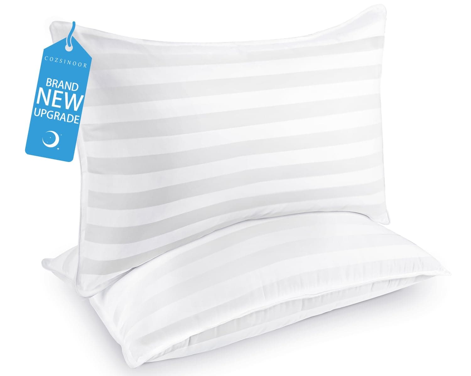 COZSINOORQueen Size Bed Pillows for Sleeping: Hotel Quality, Set of 2 - Down Alternative Cooling Microfiber Filled for Back, Stomach, Side Sleepers, Breathable, and Skin-Friendly