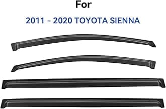YQAUTEC Window Visors Rain Guards Shield for 2011-2020 Toyota Sienna, Window Wind Deflectors Vent Shades for 11-20 Sienna
