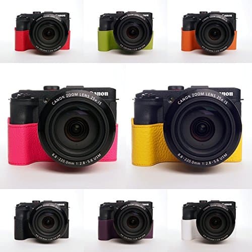 Handmade Genuine Real Leather Half Camera Case Camera bag for Canon G3X G3 X 8 colors