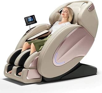 ZKHD 220V Zero-Gravity Space Capsule Massage Chair, SL Guide Rail Electric Manipulator Vibration, Full-Body Multifunctional 4D Deep Massage, Repel Fatigue,Gold